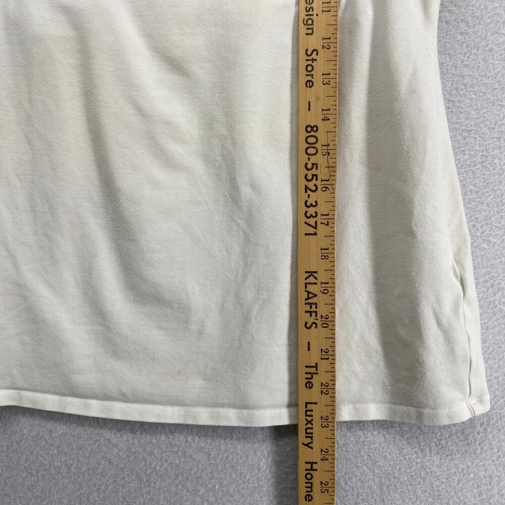 EILEEN FISHER Top M Cami Stretch Organic Cotton Jersey Shelf Bra Off White USA - Picture 14 of 16